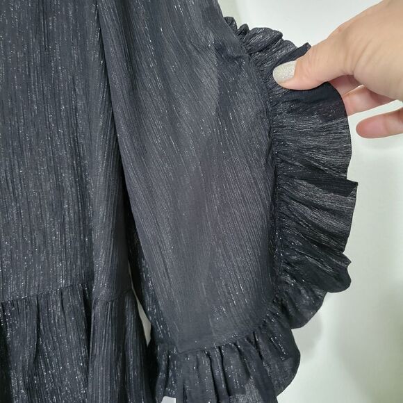 River Island  button down sheer ruffled  dress NWT - Picture 9 of 11